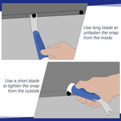 Enhon Boat Canvas Snap Tool, Dual-Ended Stainless Steel Remover Blue - color: Blue
