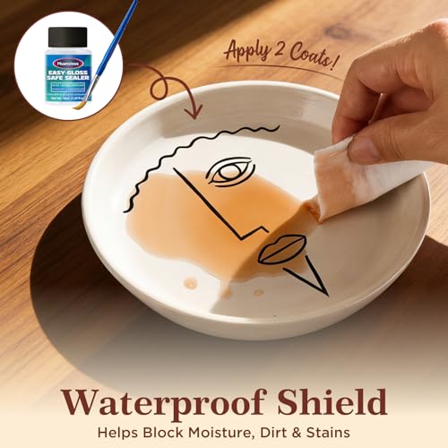 Air-Dry Clay Varnish, Clear Gloss, Low Odor, ASTM D-4236, 100 mL - size: 100ml (3.38 fl oz)