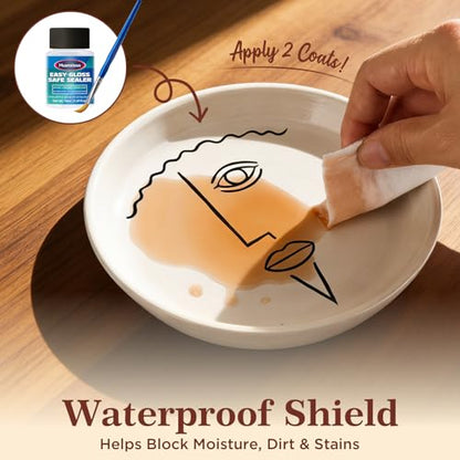 Air-Dry Clay Varnish, Clear Gloss, Low Odor, ASTM D-4236, 100 mL - size: 100ml (3.38 fl oz)