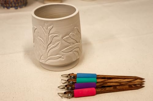 The Original DiamondCore Tools P26 Long Diamond Relief Carving Tool for Pottery, Clay Carving, Sgraffito and Ceramic Surface Design