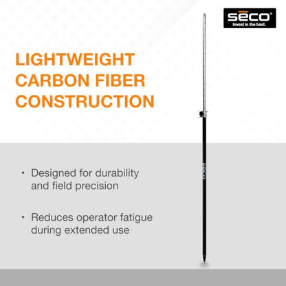 SECO 5129‑52 Carbon Fiber One Section Robotics Prism Pole - 10ths Grad