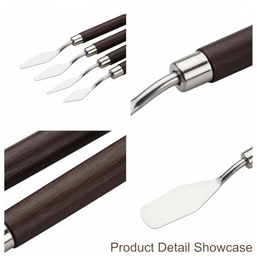 7 PCS Palette Knife Set, Flexible Steel Spatulas for Acrylic & Oil - color: Red