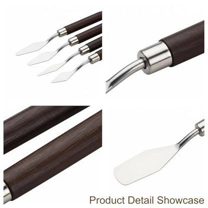 7 PCS Palette Knife Set, Flexible Steel Spatulas for Acrylic & Oil - color: Red