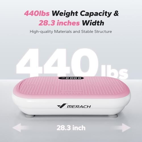Merach CV40 Curved Vibration Plate Exercise Machine with 440lbs Capacity - color: Pink