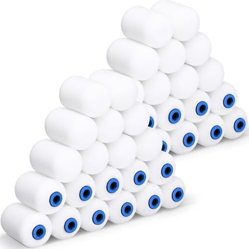 Nuenen 40 Pcs 2 Inch Foam Paint Rollers Mini Paint Roller Covers High Density Small Foam Paint Roller for House Wall Doors Cabinet Painting