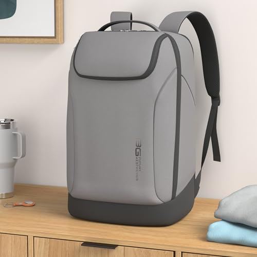 BANGE Business Commute Backpack Waterproof fit 15.6 Inch Commute backpack,Travel Durable Backpack - color: Grey(no Charge Port)