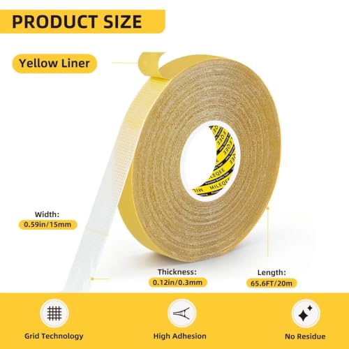 High Tack Double Sided Tape Heavy Duty Grid Mesh Magic,0.59" x 66FT - size: 1 Pack, 0.59" x 66FT