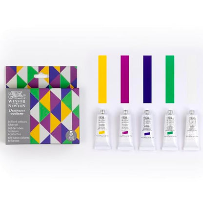 Winsor & Newton Designers Gouache Brilliant Set, 5 x 14ml Tubes