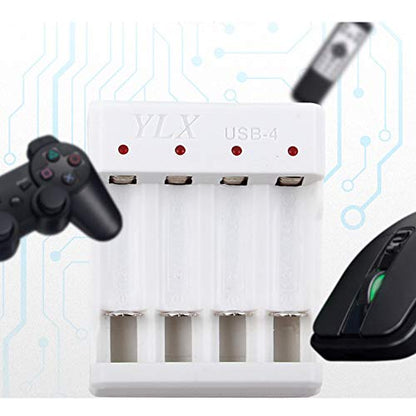 1 Pcs USB Battery Charger AA AAA Rechargeable Batteries Charger 4 Slot USB Plug Fast Battery Charging for AA AAA