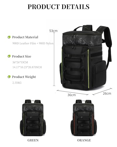 Drone Backpack 50L Professional for DJI FPV/Mavic/Air, Water Resistant Travel Backpack with 16" Laptop Compartment, Large Skateboard Backpack Carry on Backpack Airplane Approved Black Green - color: Black Green