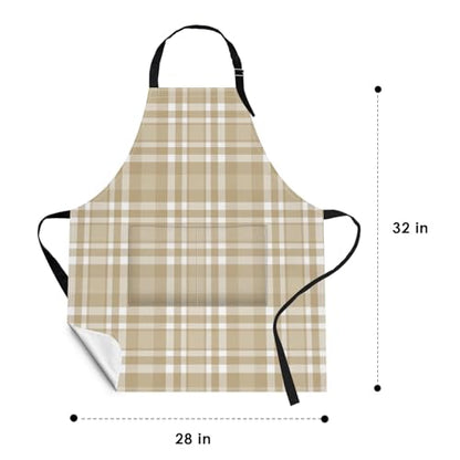 Britimes Apron with Pockets, 32x28 inch, 2 Pack, Khaki Champagne - color: Khaki Brown