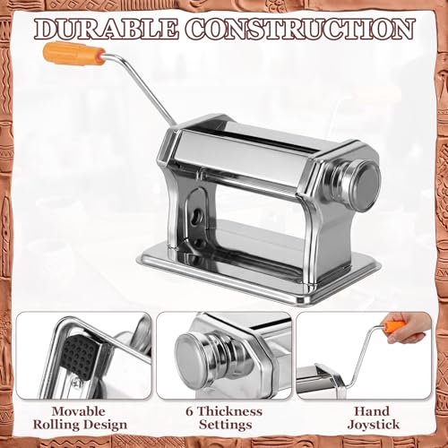 11 Pcs Polymer Clay Roller Machine Set, Stainless Steel Clay Press Machine with 6 Thickness Settings, Handbuilding Kit with Sculpting Tools Silicone Mat and Canvas Cloth for DIY Crafts