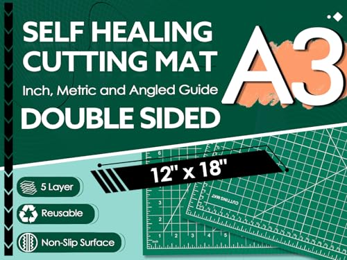 2 Packs Self Healing Cutting Mat Bulk 12"x18" Rotary Cutting Sewing Mats A3
