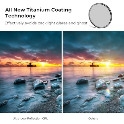 K&F CONCEPT 49mm Ultra-Low Reflectivity Circular Polarizer CPL Lens Filter - size: 49mm