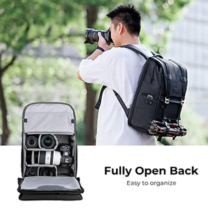 K&F CONCEPT Camera Backpack, 20L Camera Bags for Photographers - color: 02-black