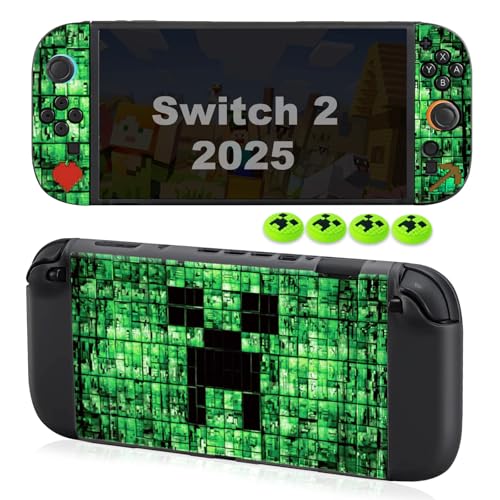 Protective Case for Nintendo Switch 2, Silicone Switch 2 Case & Thumb Grips - size: For Switch 2 2025 7.9 Inch