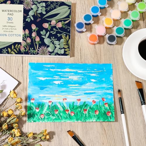 A5 Watercolor Paper Pad, 30 Sheets, Hot Press, 140 Lb/300 GSM