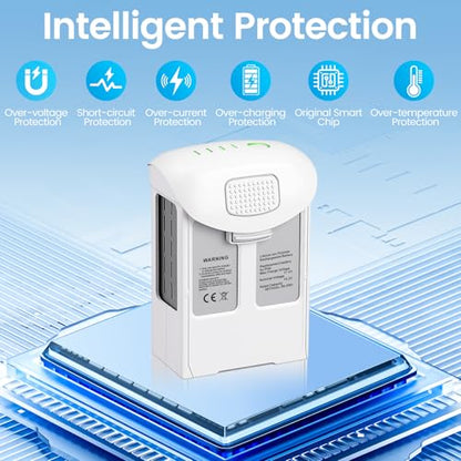Phtanom 4 High Capacity (15.2V 5870mAh) Intelligent Flight Battery(1-Pack),Max 30 Mins Flight Time,Compatible with Phantom 4/4 Pro/4 Pro V2.0/4 Advanced/4 PTK Series Drone - size: battery*1