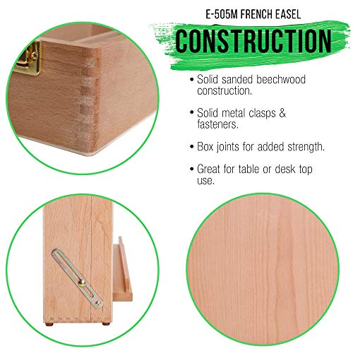 U.S. Art Supply Newport Large Adjustable Wood Desktop Easel