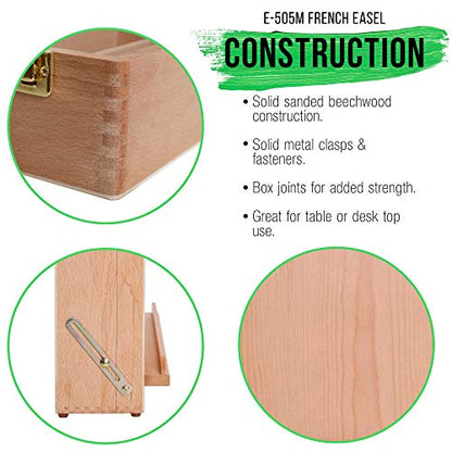 U.S. Art Supply Newport Large Adjustable Wood Desktop Easel