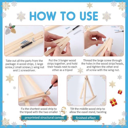 YooNotee 6 Pack Christmas Paint by Numbers Kit for Adult - style: Cute