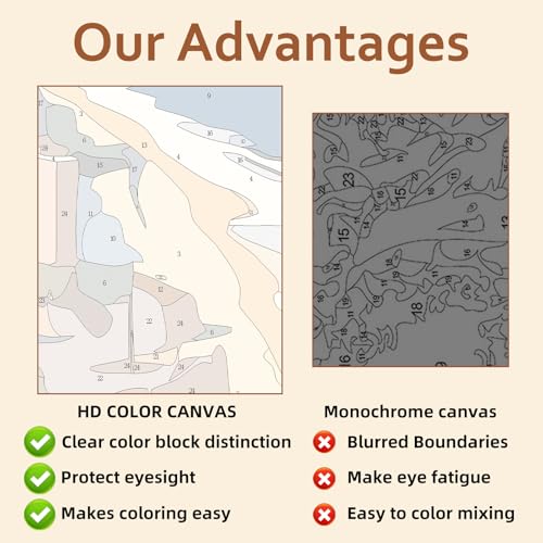 Reivworl Ghost Paint by Numbers Kit for Adults Beginner 16×20 inch - color: 14-ghost