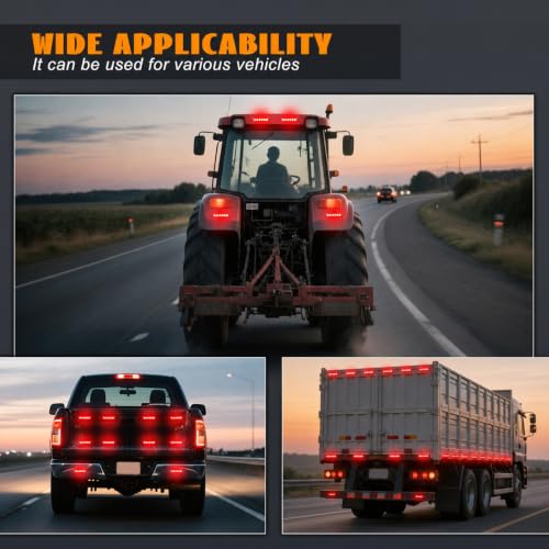 4PCS 6-LED Red Flashing Strobe Lights for Trucks Cars Vehicles