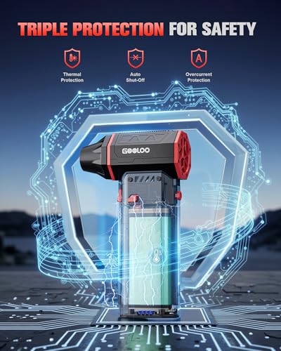 GOOLOO F5S Compressed Air Duster, 180000RPM Super Power, 3-Speed Adjustable - size: Single Battery-F5S
