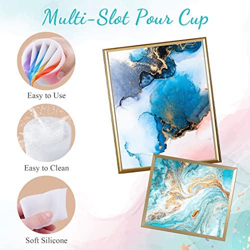 NiArt 5-Channel Silicone Split Cup for Paint Pouring, Resin, Fluid Art