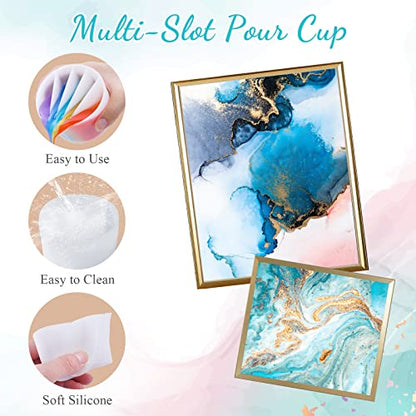 NiArt 5-Channel Silicone Split Cup for Paint Pouring, Resin, Fluid Art