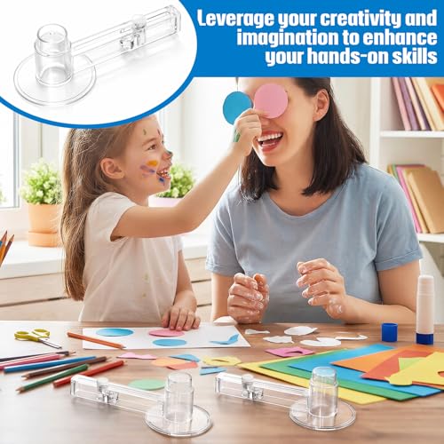 Lanties 2 Pack 58 mm/2.25 Inch Clear Circle Paper Cutter Button Maker Tools Adjustable Round Circular Cutter for Art DIY Crafts, 70-210mm