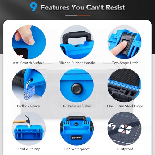 Lykus Titan AM100 Waterproof Hard Case for Potensic Atom 2/3-Axis/SE/LT - color: Blue