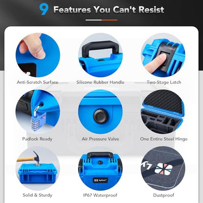 Lykus Titan AM100 Waterproof Hard Case for Potensic Atom 2/3-Axis/SE/LT - color: Blue