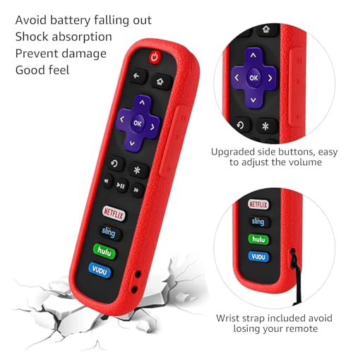 2 Pack Remote Cover for Roku TV Controller Glow in The Dark,Green Red - color: Glow Green and Red, size: 2 Pack