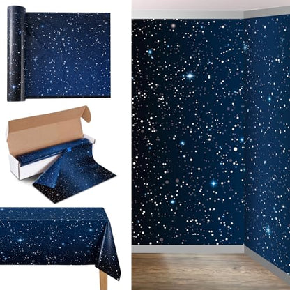 Oudain 54 Inch x 100 ft Starry Galaxy Tablecloth Roll Cutter Box - style: Starry Sky