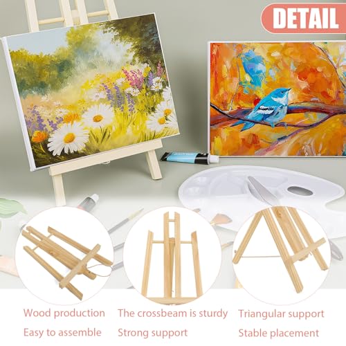 Table Top Easels, 12 Pack 11.6-Inch Wooden Painting Easels Canvas Holder Stands Wooden Canvas Stands for Art & Classroom Home Use
