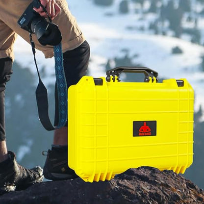 Jack Boss Waterproof Hard Camera Case with Pre-cut Foam,Yellow - color: YELLOW
