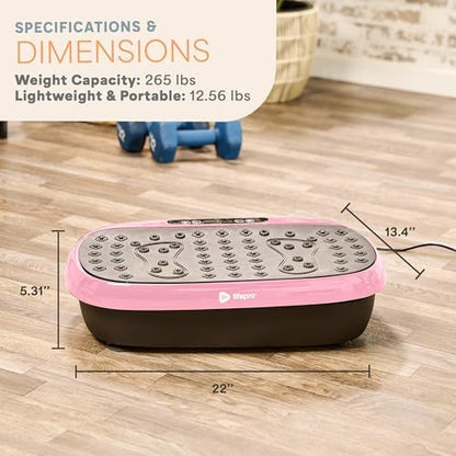 Lifepro HexaPlate Lite Compact Vibration Plate with Magnetic Acupoints - color: Pink