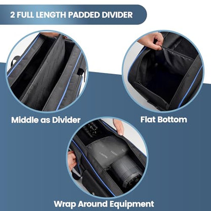 YOREPEK 50.5" Heavy Tripod Carrying Case Bag with 2 Padding Protective Pads - color: 50.5*9.5*9.5