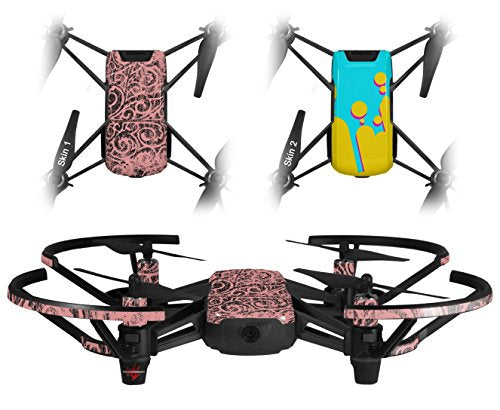 Skin Decal Wrap 2 Pack Compatible with DJI Ryze Tello Folder Doodles Pink Drone NOT Included