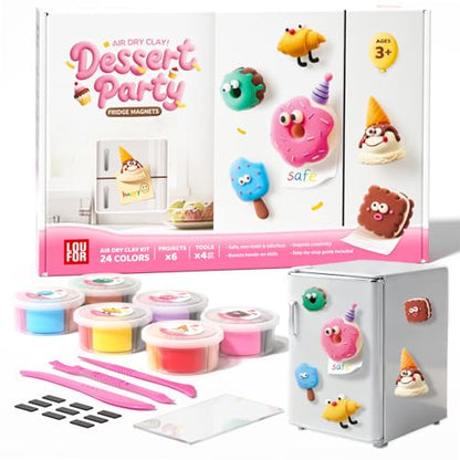 Air Dry Clay Kit for Kids - 6 Boxes Fridge Magnets Craft Set