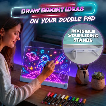 16-Inch LED Drawing Board Rechargeable; Fun Birthday Gift - color: Blue