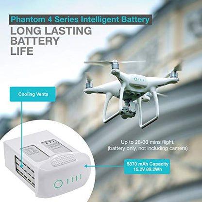 ExpertPower 2 Pack High Capacity (15.2V 5870mAh) Intelligent Flight Replacement Battery for DJI Phantom 4 Series Drones| DJI Phantom 4, Phantom 4 Pro, Phantom 4 Pro V2.0, Phantom 4 Advanced