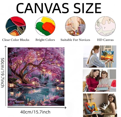 Glowing Forest Painting by Numbers Kit for Adults Beginner,15.7X19.7in - color: PB416-A-1