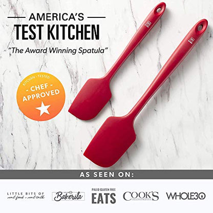 DI ORO Large Silicone Spatula - 600F Heat Resistant, Red - color: Red