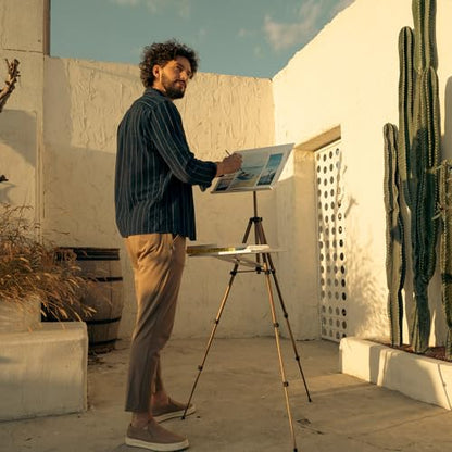 MEEDEN Plein Air Easel for Painting: Adjustable Travel Watercolor Tripod