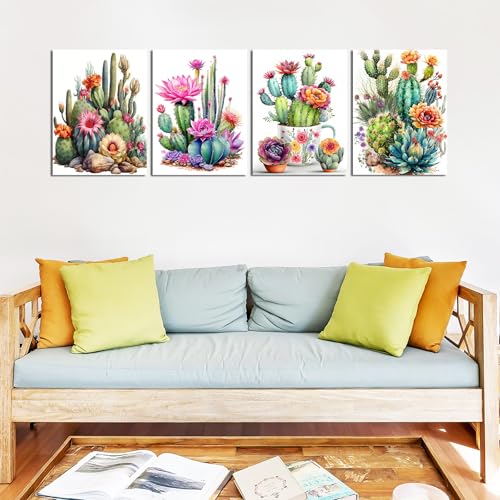 Lanzeyo Diamond Art Kits for Adults 4 Pack Succulent Diamond Painting Kits - color: 04 Succulent