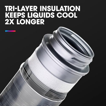 HydraPak Polar Sport Insulated Water Bottle (24oz, Pulse White) - color: Pulse White, style: 24oz/700ml