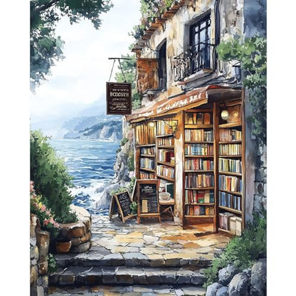 Dawnsphere Bookshop Paint by Numbers Kit for Adults Without Frame 16x20 in - color: OP-US08