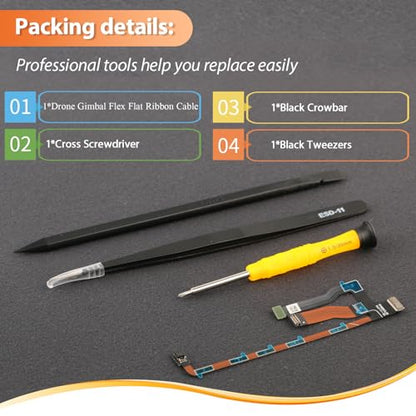 for DJI Mini 2 Ribbon Cable Replacement for DJI Mavic Mini/Mini SE/Mini 2 SE 4K Gimbal Flex Flat Ribbon Cable Drone Accessories Part with Repair Tools(3 in 1 Cable